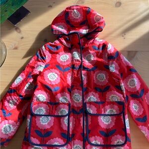 Mini Boden Water Resistant Winter Red Floral Kids Jacket